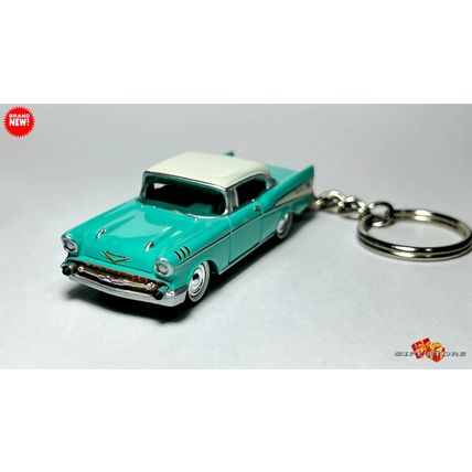 RARE CUSTOM KEYCHAIN 57/1957 MINT GREEN CHEVY BEL AIR