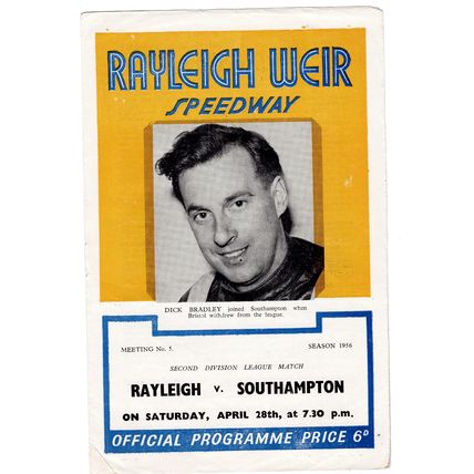 Rayleigh v Southampton 1956 speedway programme