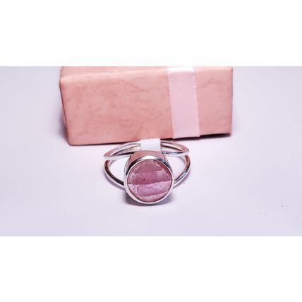 Estate 2.50ct Natural Rd Rose Quartz Sterling Silver split shank bezel Ring22273
