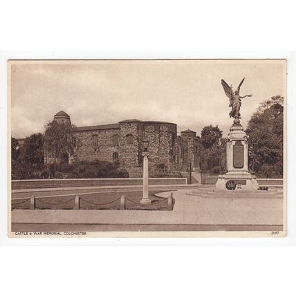 Castle and War Memorial Colchester Postcard Essex