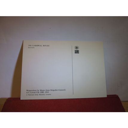 39th GARTHWAL RIFLES by A C Lovett postcard National Army Museum =