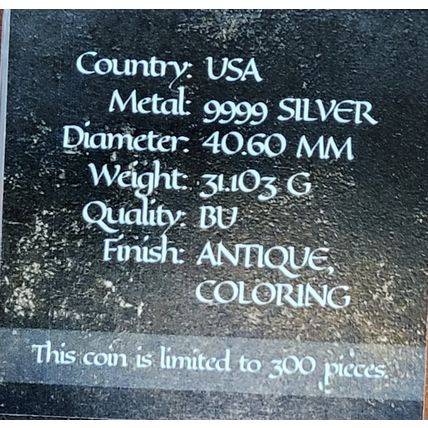 1 Oz Silver Collectible 2024 Knights of Honor American Eagle Warrior of Light