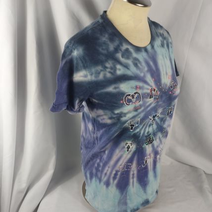 No Boundaries Women's Zodiac Sign Tie Dye Blue Short Sleeve T-Shirt Sz Small