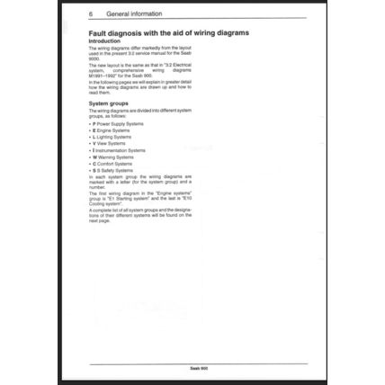 Saab 900 Electrical Wiring Diagrams Workshop Manual 1995 199627879 PDF