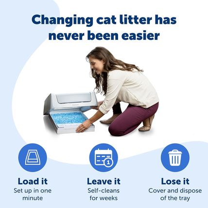 Petsafe Scoopfree Crystal Cat Litter & Refill Tray with Lid, Fresh Scent, 4.3 Lb