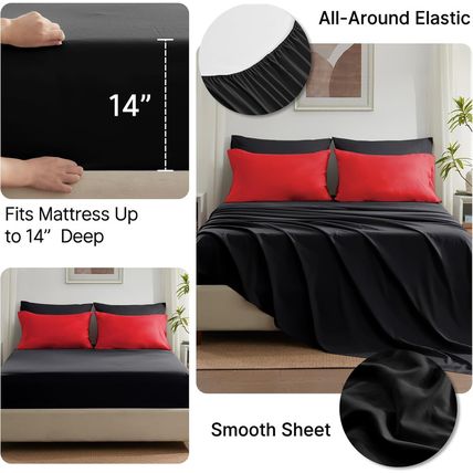 Anluoer Queen Comforter Set 7 Piece, Reversible Bed in a Bag Queen Size, Lightwe