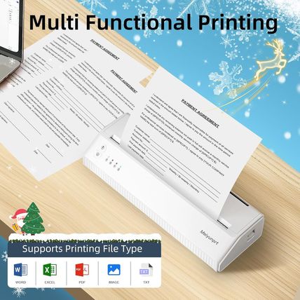 Portable Printer Wireless for Travel, Bluetooth Thermal Printer for Home Use, Su