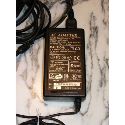 Delta ADP-60CB 19V 3.16A AC DC Adapter Mains Power Supply UK Plug laptop compute