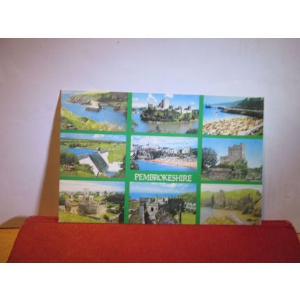 multiview, PEMBROKESHIRE county used vintage postcard Colourmaster 1983 pm =