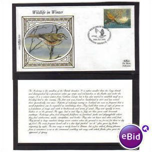 BENHAM SILK 1992 WILDLIFE IN WINTER REDWING