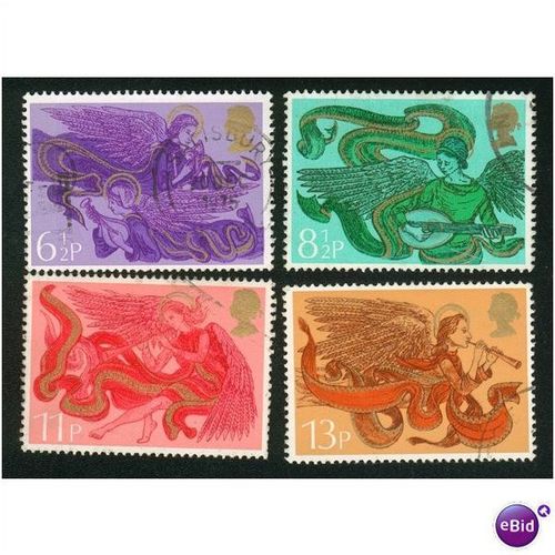 GB stamps 1975 used set - SG 993-996 - Christmas