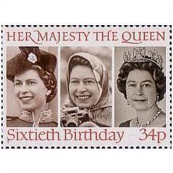 Great Britain 1986 QEII 60th Birthday 34p Unmounted Mint SG 1319 Sc 1140 stamp