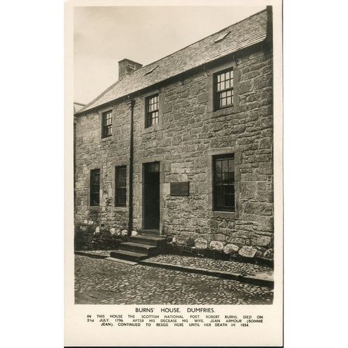 Vintage Robert Dinwiddie Co. Ltd. Postcard - Burns House, Dumfries, Scotland