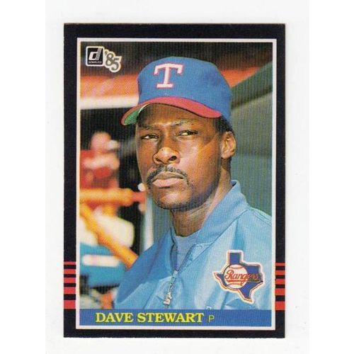 1985 Donruss Dave Stewart baseball card #343 –Rangers
