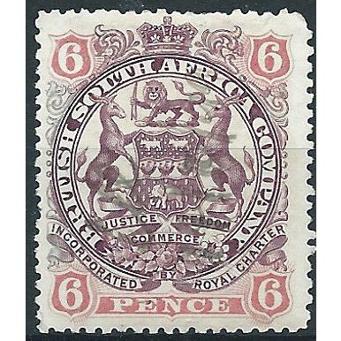 Rhodesia 1897 SG71 6d Dull Purple & Pink Mint No Gum ....
