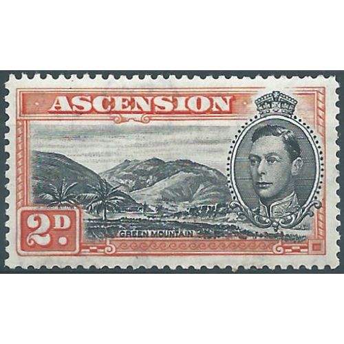 Ascension Island 1944 SG41a 2d Black & Red-Orange Perf 13 Mounted Mint....