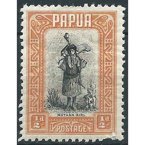 Papua 1932 SG130 1/2d Black & Orange (slight thin) Mounted Mint....