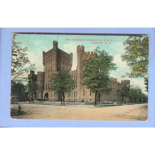 New York Buffalo 74th regiment Armory NGS NY Street Scene Intersection Vie~49