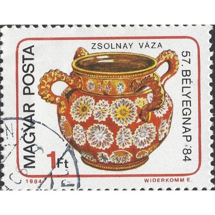 HUNGARY, Zsolnay porcelain, orange 1984, 1Ft