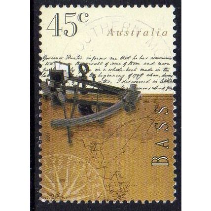 Australia 1998 Bass & Flinders - Sextant and Letter from Bass 45c Used