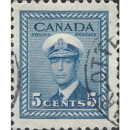 CANADA, King George VI Naval uniform, blue 1942, 5c, #3