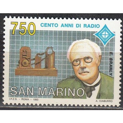 San Marino 1993 Michel 1531 Neuf ** Cote (2006) 1.00 Euro Radio Edouard Branly