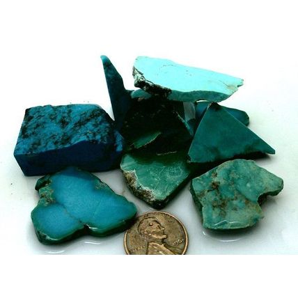 USA Turquoise Gemstone Carving Cabbing Rough Lot 10