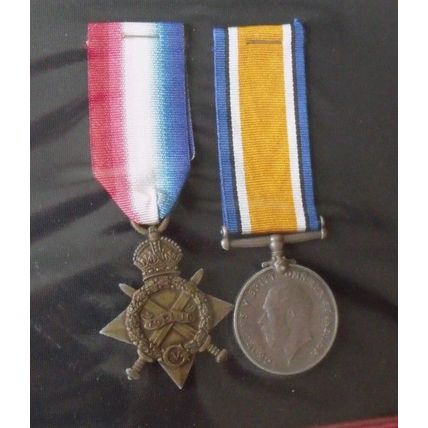 WORLD WAR ONE 1914-15 Star & BRITISH WAR MEDAL Died Egypt 1915 Ovel Essex Reg