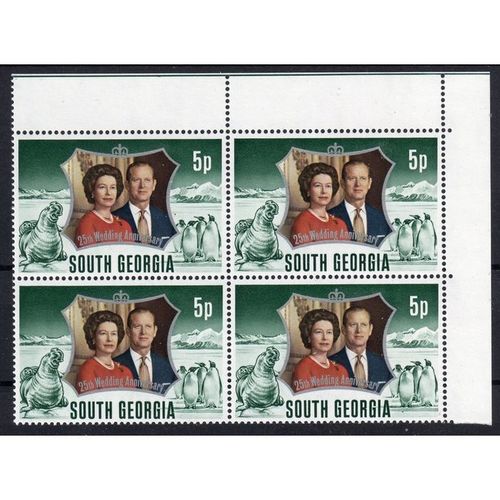 South Georgia Sg36 1972 RSW 5p block of 4 MNH (G62)