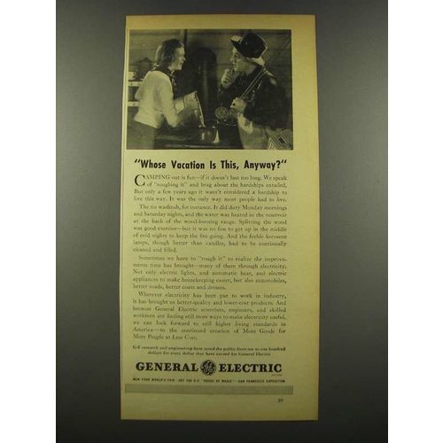 1940 General Electric Ad - Whose Vacation is This