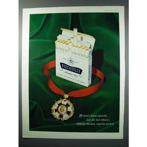 1960 Piccadilly Number One Cigarettes Ad - Finest