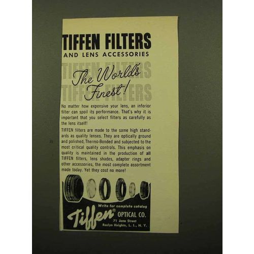 1960 Tiffen Filters Ad - The World's Finest!