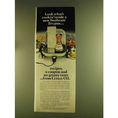 1980 Crisco Oil Ad - Inside a New Sunbeam Frypan