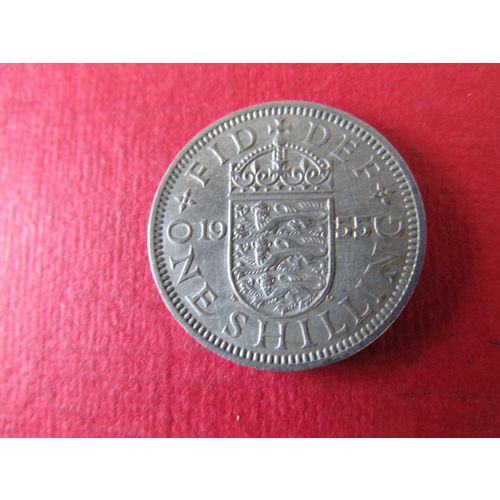 1955 QUEEN ELIZABETH II ENGLISH SHIELD ONE SHILLING FREE POST. (ed) AC