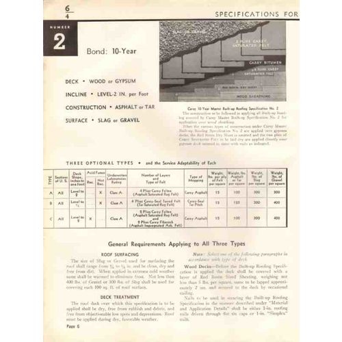 philip carey company 1938 built-up roofs bonded years vintage catalog