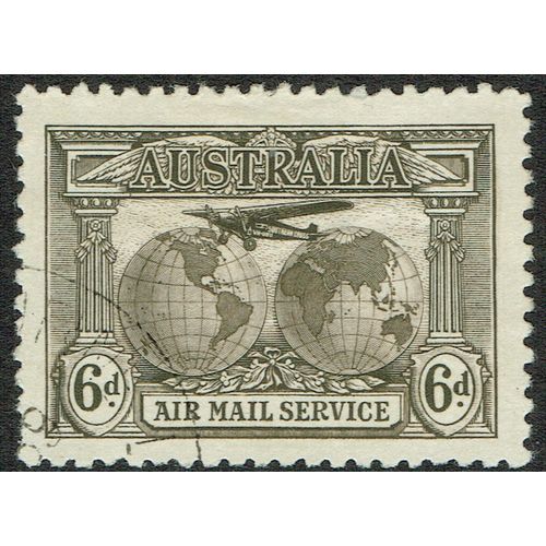 Australia 1931 Kingsford Smith Flights 6d Sepia SG139 FU