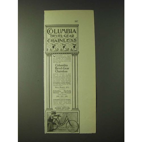 1900 Columbia Bevel-Gear Chainless Bicycle Ad