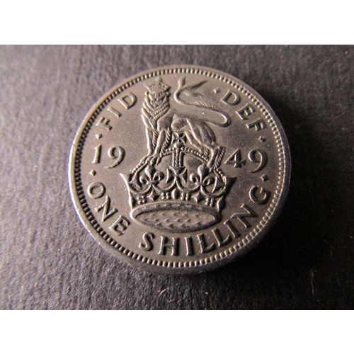 1949 GEORGE VI ENGLISH SHIELD ONE SHILLING FREE POST. C