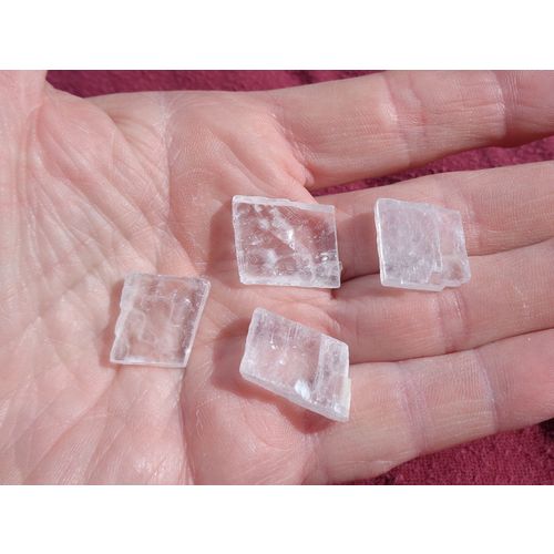 L Optical Calcite 4 Pcs Iceland Spar Crystal Gridding Metaphysical Spiritual