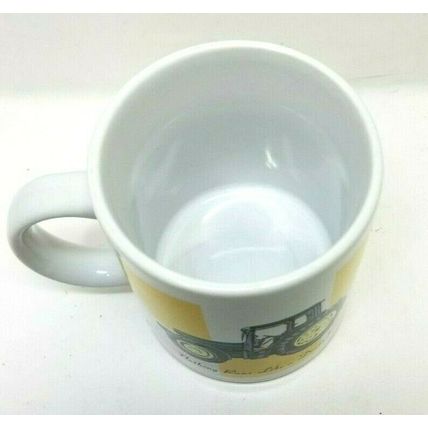 John Deere Tractor Mug Coffee Cup Nothing Rides Like Deere White & Yellow (G27)