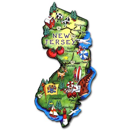 New Jersey the Garden State Artwood Jumbo Fridge Magnet