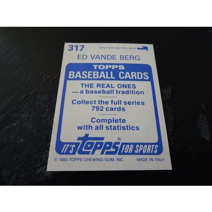 1983 Topps Stickers # 317 Ed VandeBerg Very Good (3) Seattle Mariners