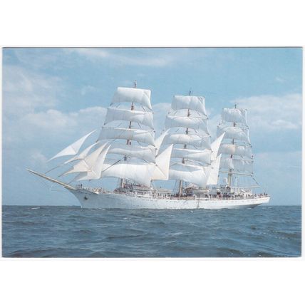 Postcard “Dar Mlodziezy” Polish sailing training school ship. #2 Unposted