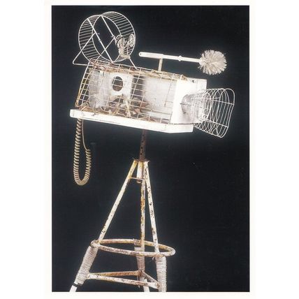 Cine Projector from Rodent Cage Ghost Box Mouse Exercise Wheel Painting Postcard