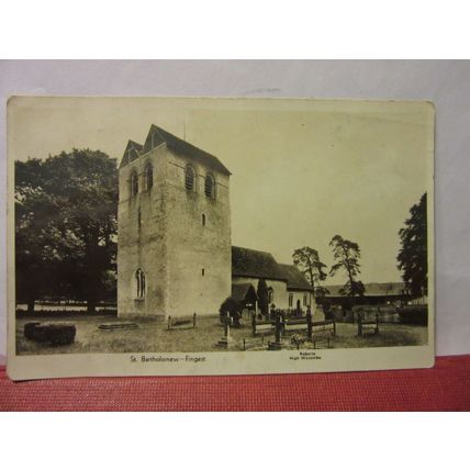 ST. BARTHOLOMEW CHURCH, FINGEST, BUCKINGHAMSHIRE used antique postcard RP =