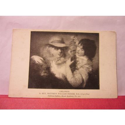 CHILDREN. painting by Rev. Matthew William Peters unused vintage postcard /