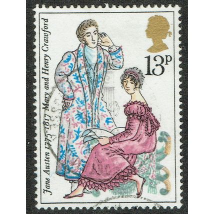 1975 Birth Bicentenary Jane Austen 13p Multicoloured SG992 FU