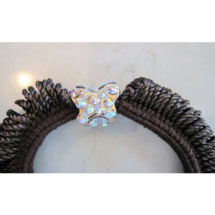 Butterfly shaped hair tie pony tail holder scrunchie with swarovski crystals