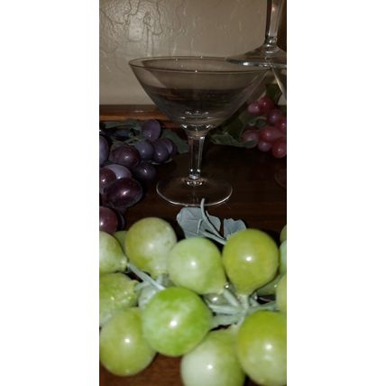 DELICATE CRYSTAL GLASS SHORT CUT STEM MARTINI COSMO COCKTAIL GLASSES SET OF 3