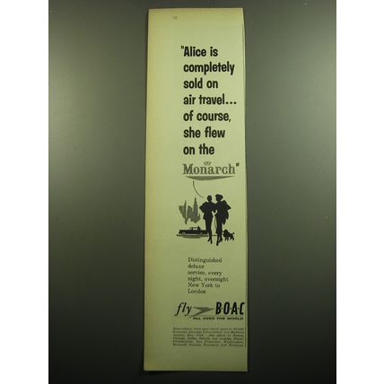 1957 BOAC Airways Ad - Alice is completely sold on air travel